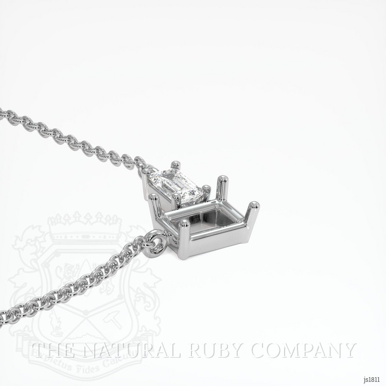 18K White Gold Accent Stones Necklace Setting