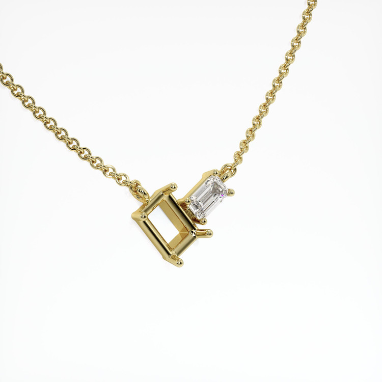 14K Yellow Gold Accent Stones Necklace Setting