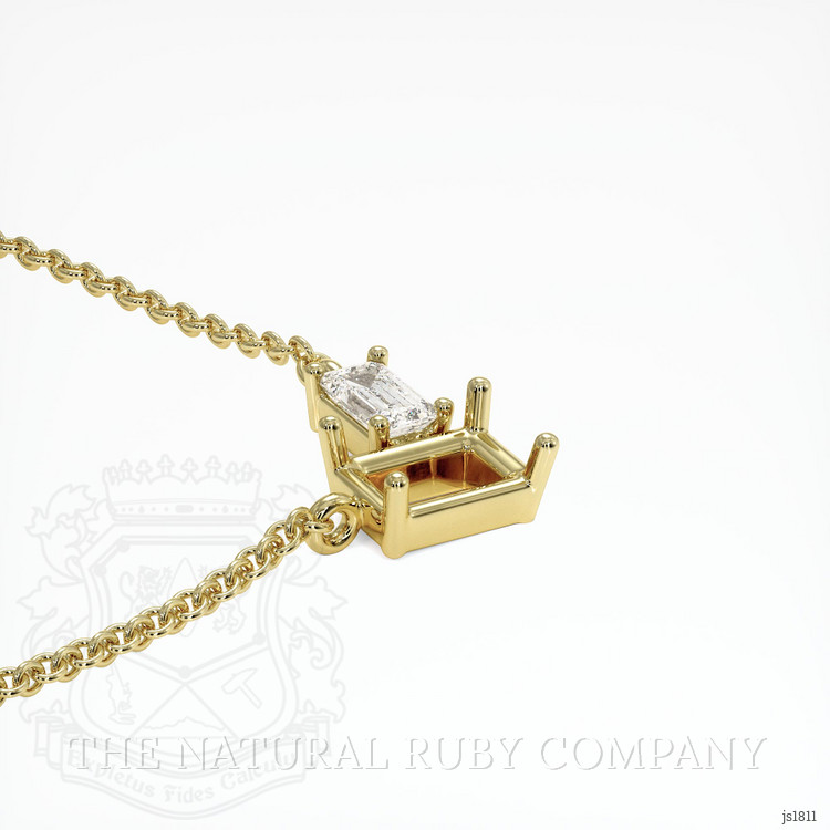 14K Yellow Gold Accent Stones Necklace Setting