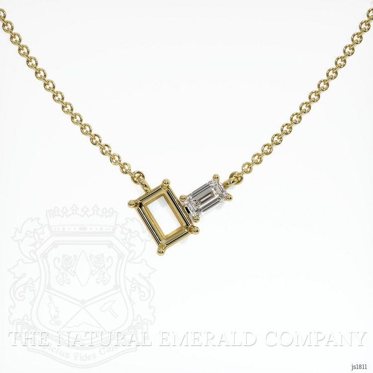 18K Yellow Gold Accent Stones Necklace Setting