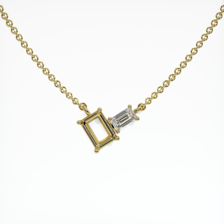 18K Yellow Gold Accent Stones Necklace Setting