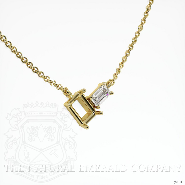 18K Yellow Gold Accent Stones Necklace Setting