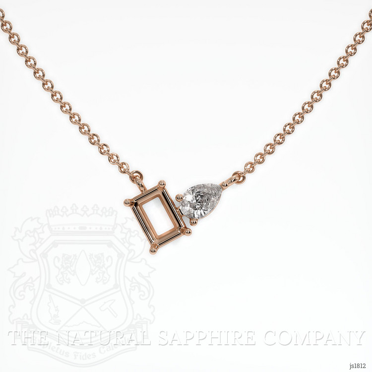 14K Rose Gold Accent Stones Necklace Setting