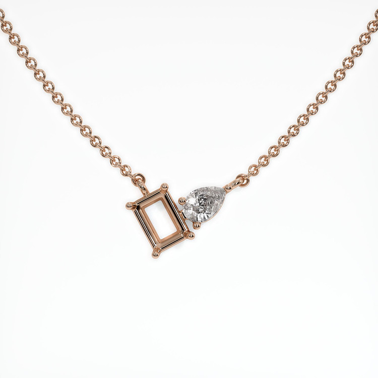14K Rose Gold Accent Stones Necklace Setting