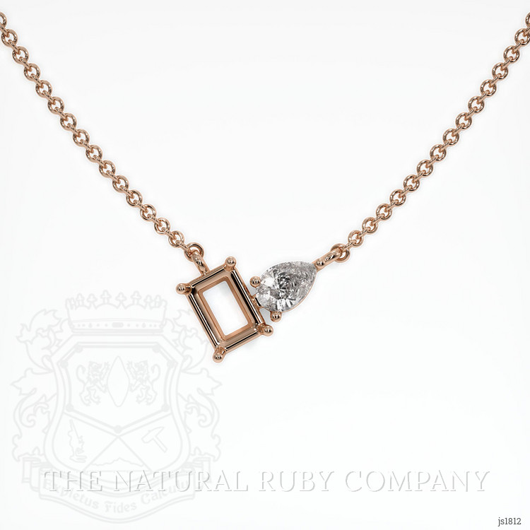 14K Rose Gold Accent Stones Necklace Setting