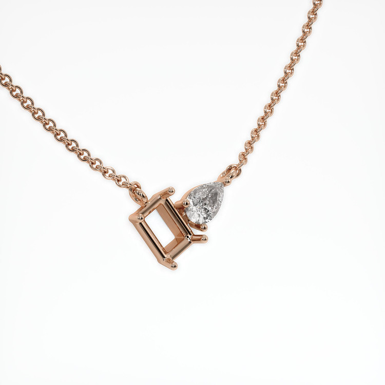 14K Rose Gold Accent Stones Necklace Setting