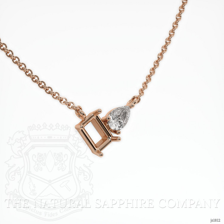 14K Rose Gold Accent Stones Necklace Setting