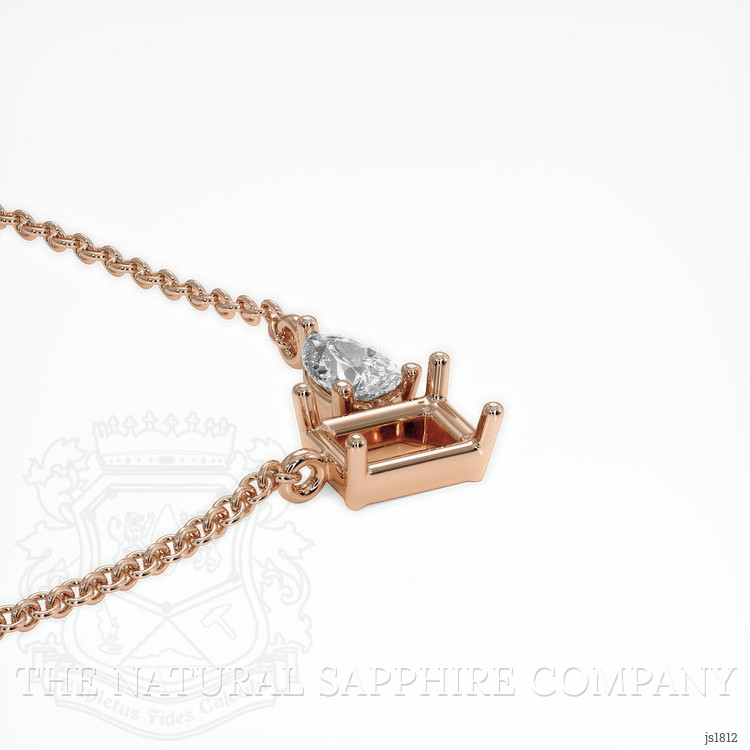 14K Rose Gold Accent Stones Necklace Setting