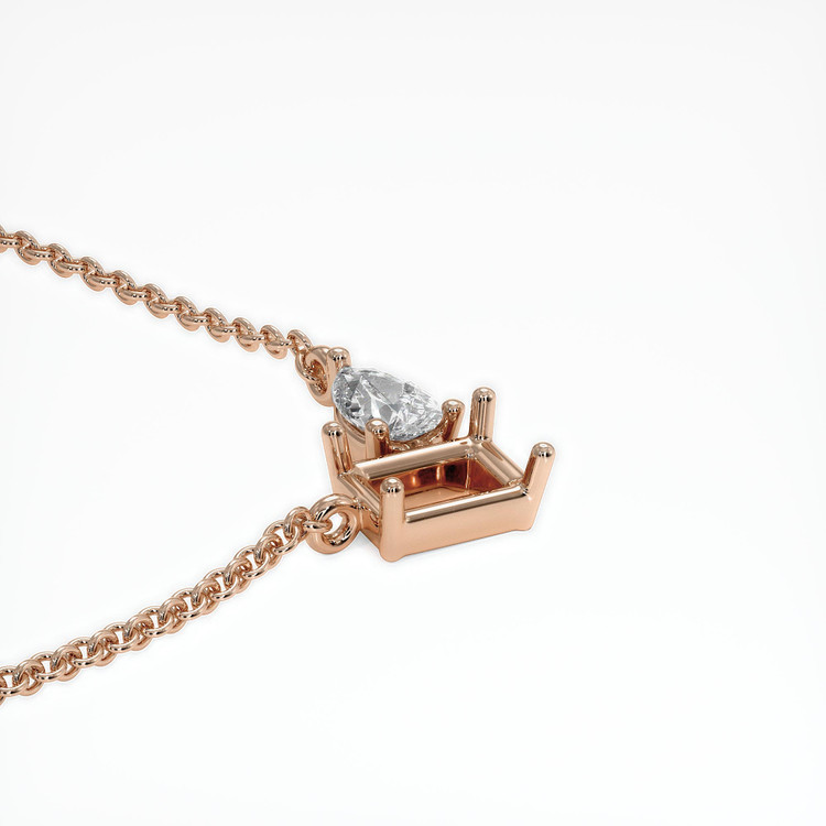 14K Rose Gold Accent Stones Necklace Setting