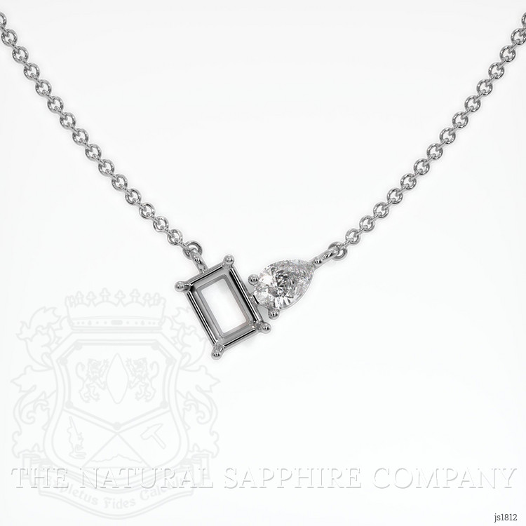 10K White Gold Accent Stones Necklace Setting