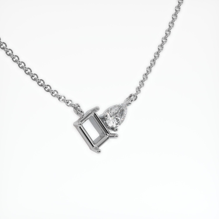 14K White Gold Accent Stones Necklace Setting