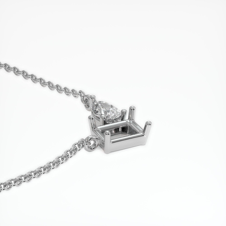 14K White Gold Accent Stones Necklace Setting