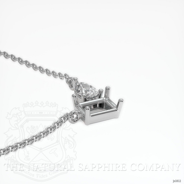 18K White Gold Accent Stones Necklace Setting