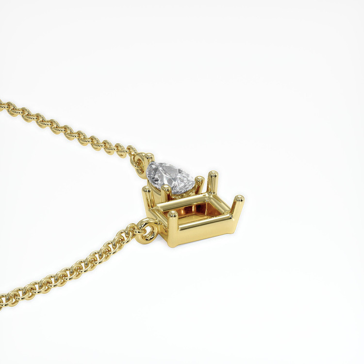 14K Yellow Gold Accent Stones Necklace Setting