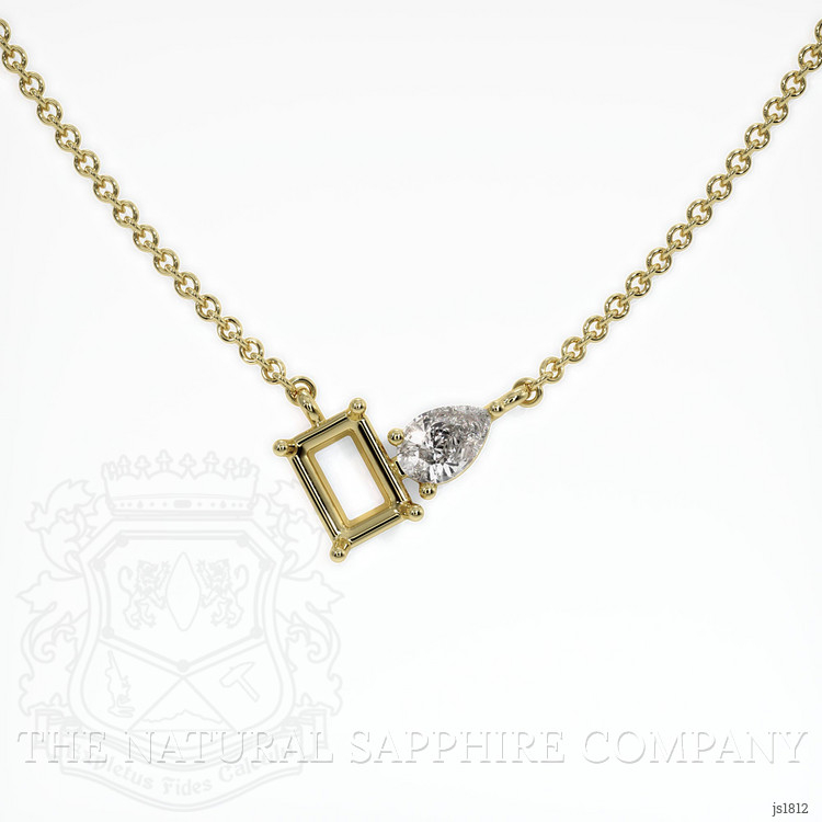 18K Yellow Gold Accent Stones Necklace Setting