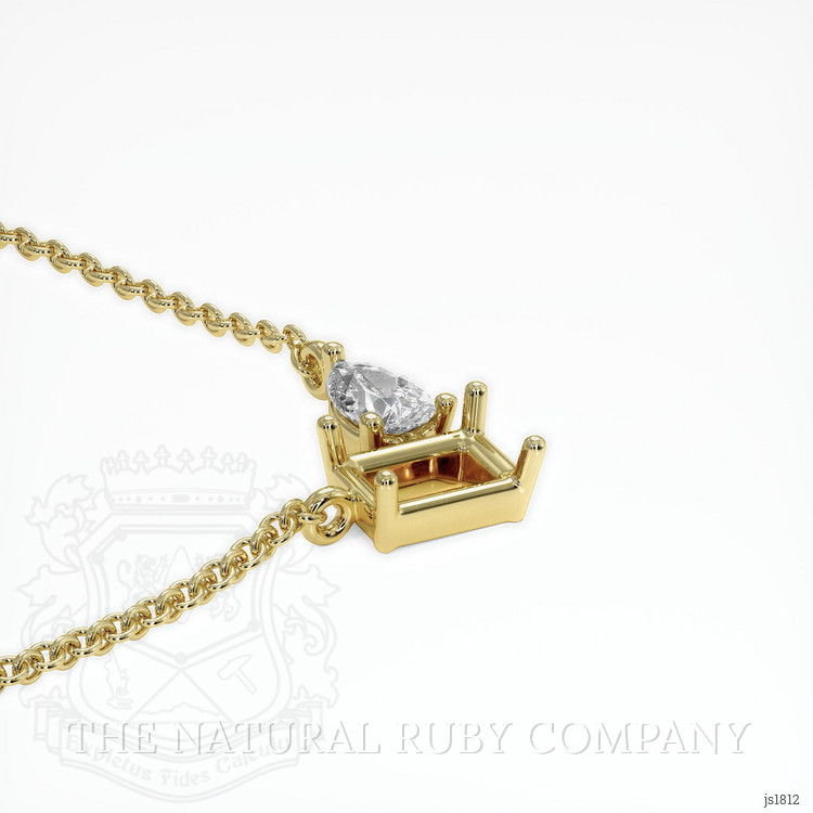 18K Yellow Gold Accent Stones Necklace Setting