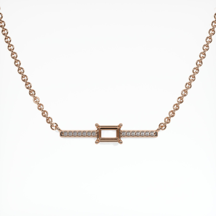 14K Rose Gold Pave Necklace Setting