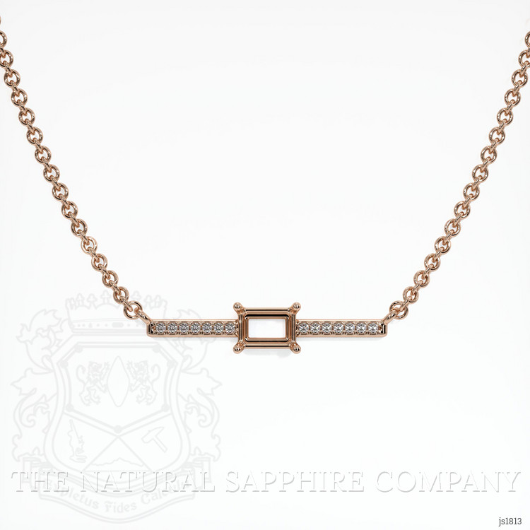 14K Rose Gold Pave Necklace Setting