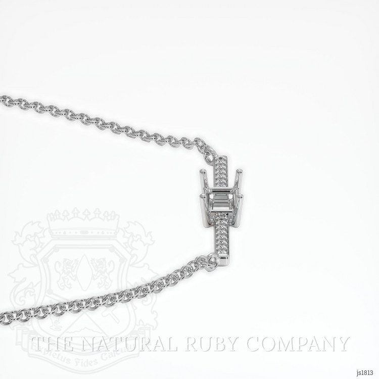 14K White Gold Pave Necklace Setting