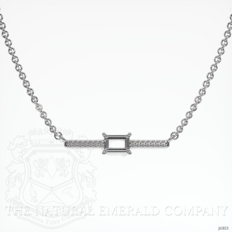 18K White Gold Pave Necklace Setting