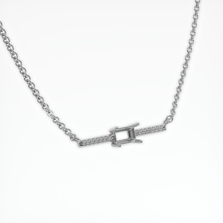 18K White Gold Pave Necklace Setting