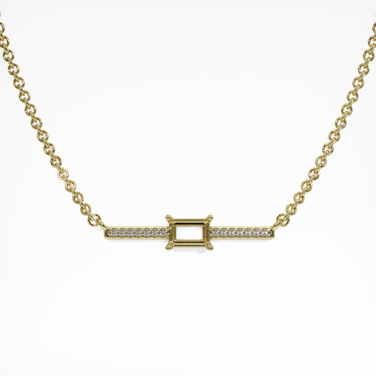 14K Yellow Gold Pave Necklace Setting