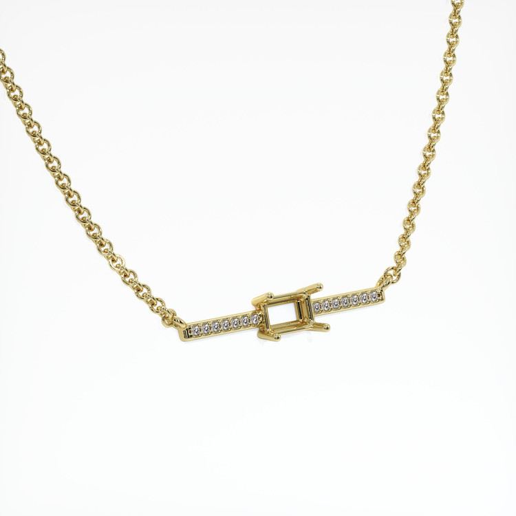 14K Yellow Gold Pave Necklace Setting
