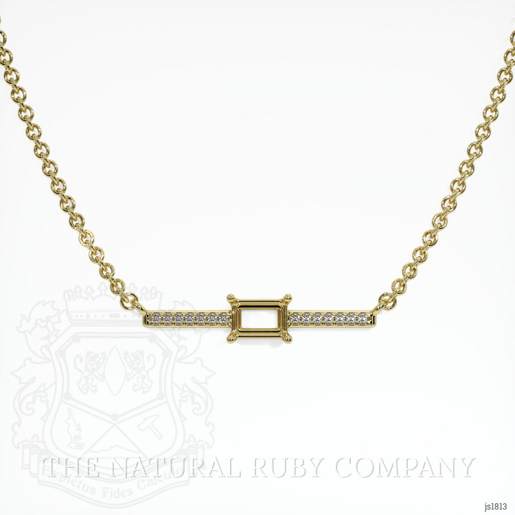 18K Yellow Gold Pave Necklace Setting