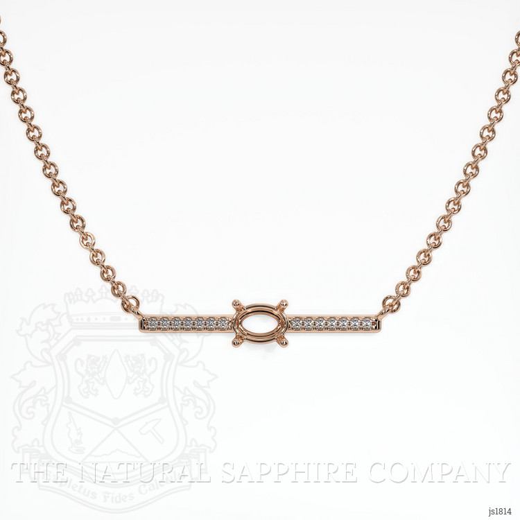 14K Rose Gold Pave Necklace Setting
