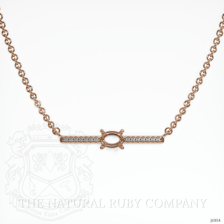 14K Rose Gold Pave Necklace Setting
