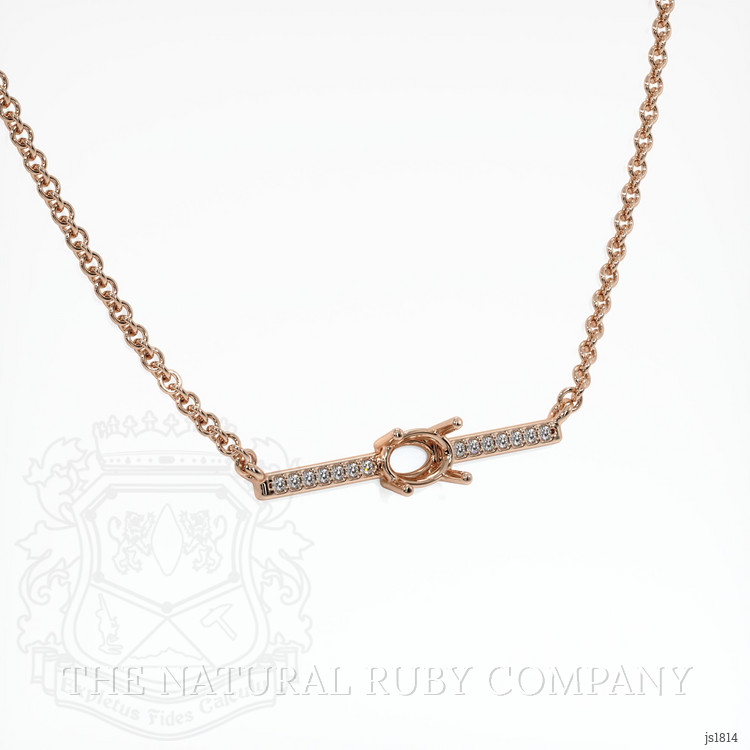 14K Rose Gold Pave Necklace Setting