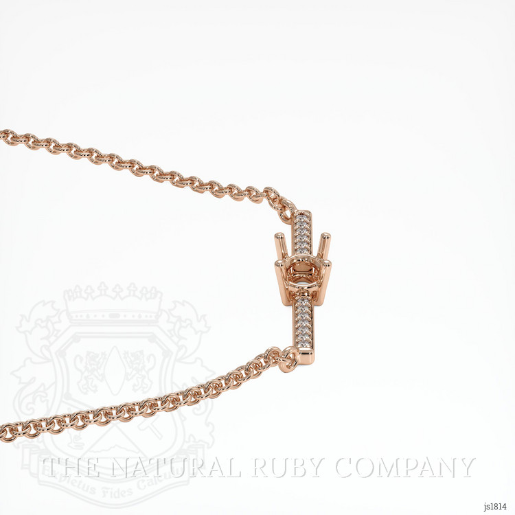 14K Rose Gold Pave Necklace Setting