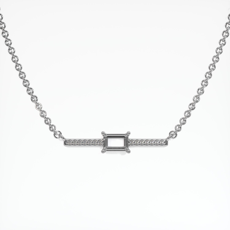 18K White Gold Pave Necklace Setting