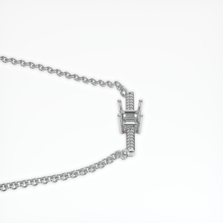 18K White Gold Pave Necklace Setting