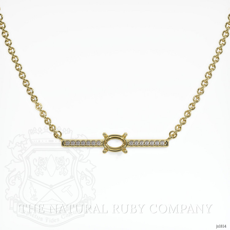 14K Yellow Gold Pave Necklace Setting