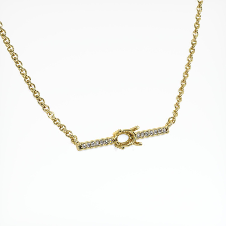 14K Yellow Gold Pave Necklace Setting