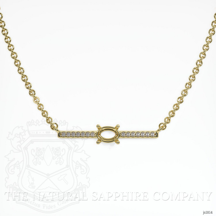 18K Yellow Gold Pave Necklace Setting