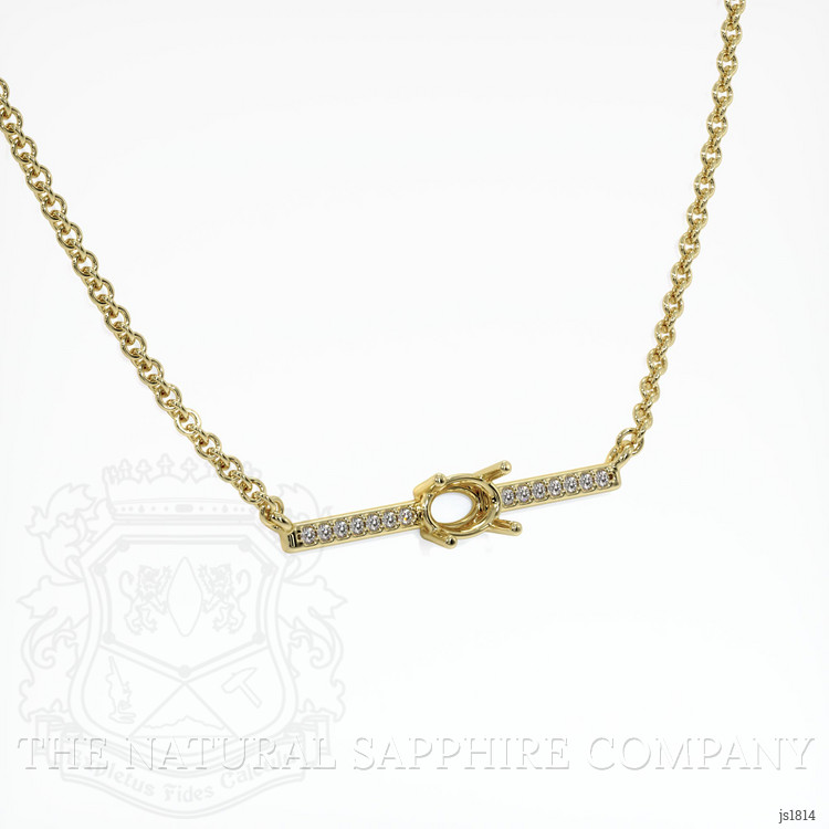 18K Yellow Gold Pave Necklace Setting