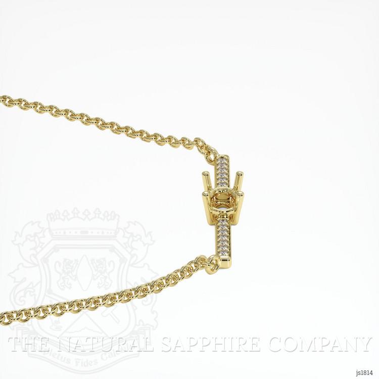 18K Yellow Gold Pave Necklace Setting