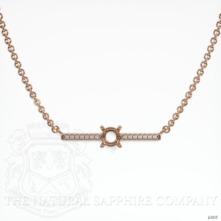 14K Rose Gold Pave Necklace Setting