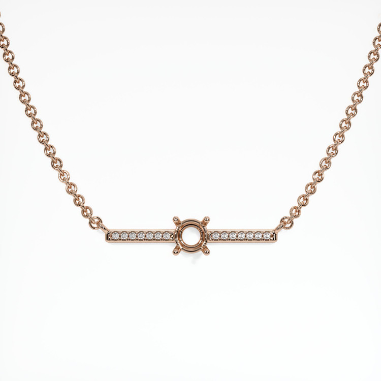 14K Rose Gold Pave Necklace Setting