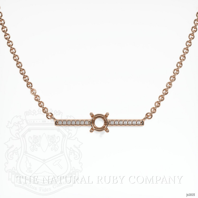 14K Rose Gold Pave Necklace Setting