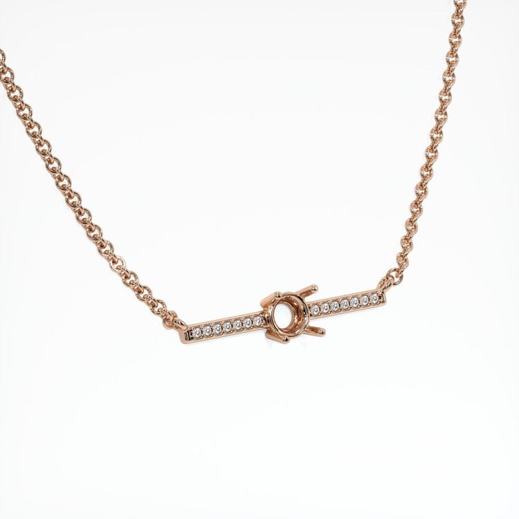 14K Rose Gold Pave Necklace Setting