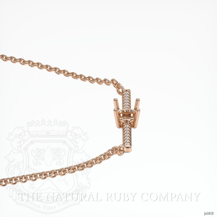 14K Rose Gold Pave Necklace Setting