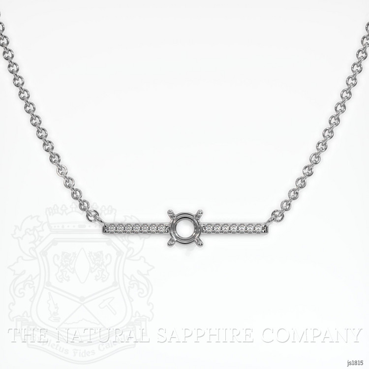 14K White Gold Pave Necklace Setting