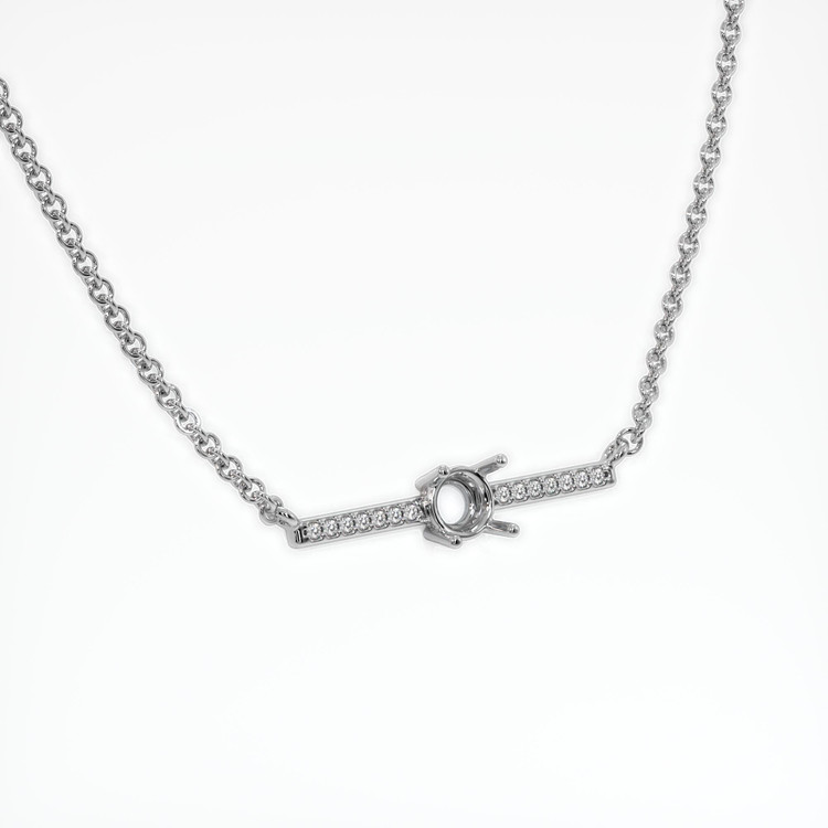 14K White Gold Pave Necklace Setting