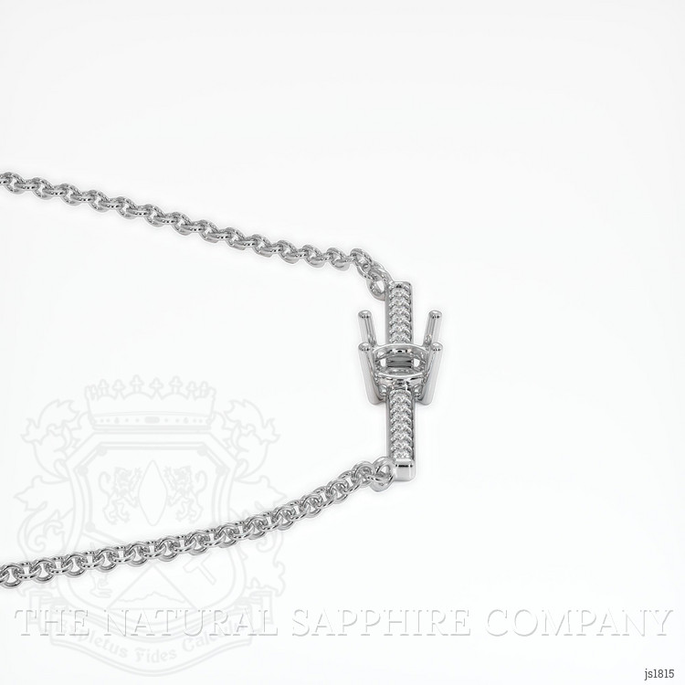 14K White Gold Pave Necklace Setting