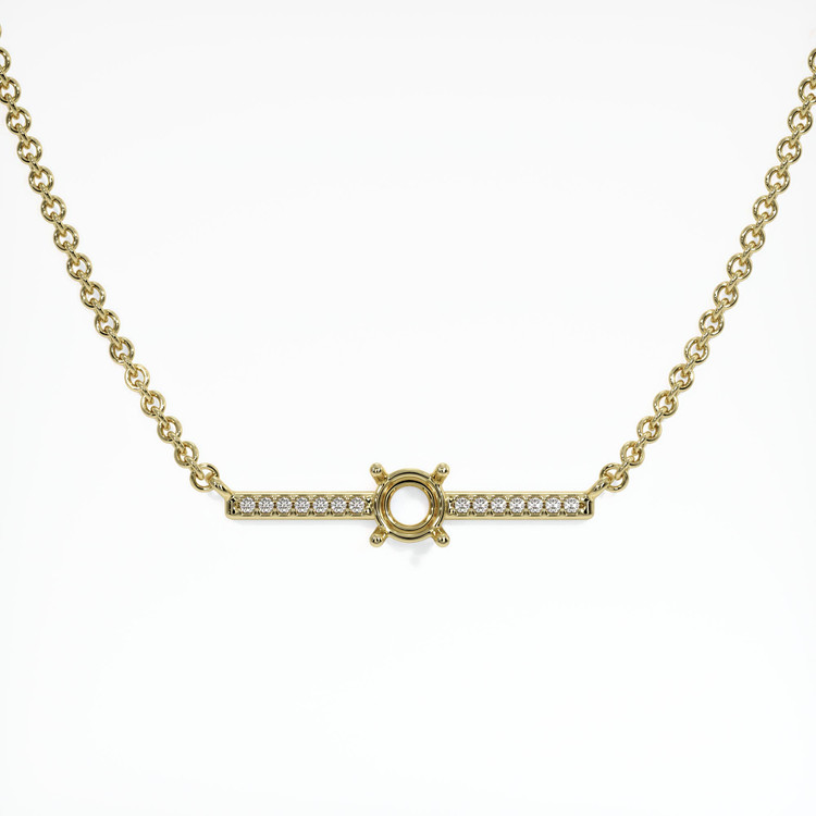14K Yellow Gold Pave Necklace Setting