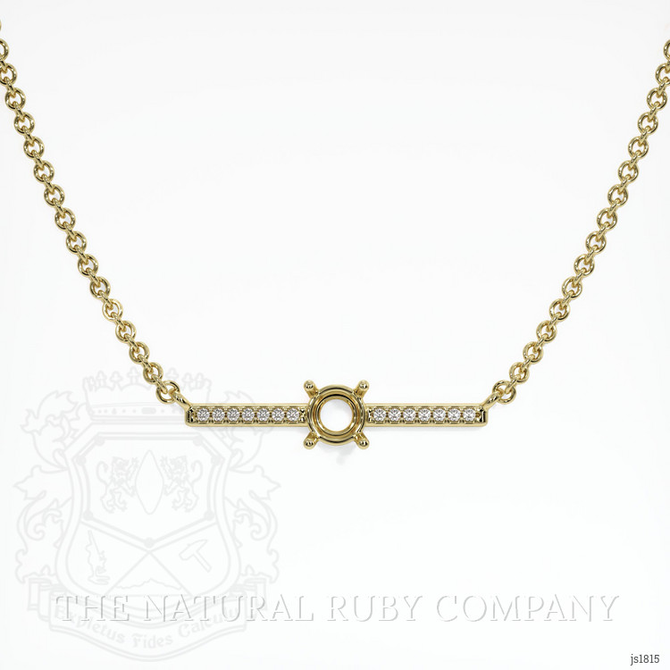 18K Yellow Gold Pave Necklace Setting