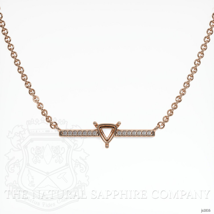 14K Rose Gold Pave Necklace Setting